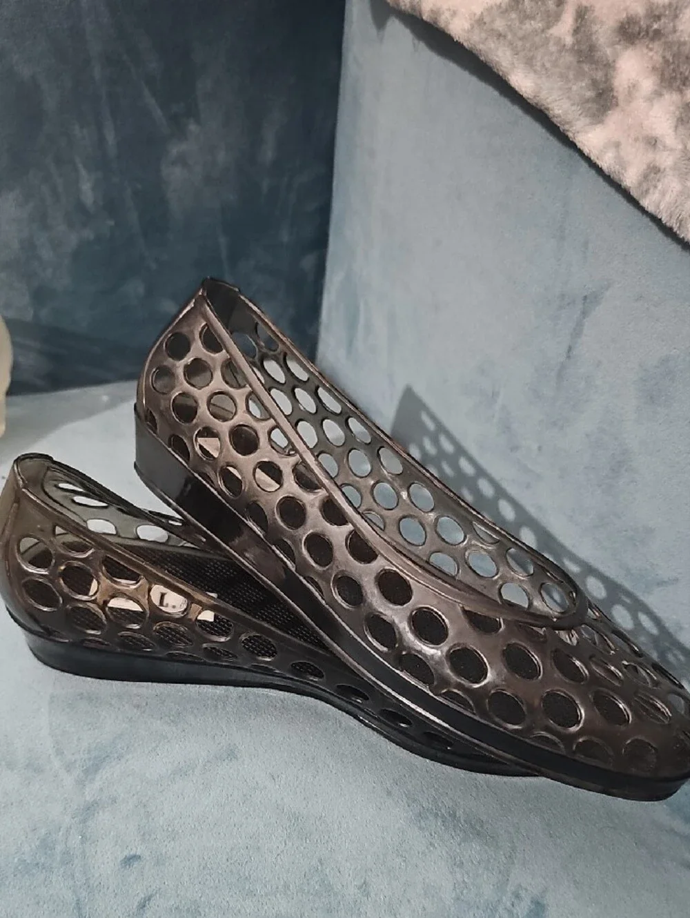 N.Y.L.A. Women's Black Jelly Flats